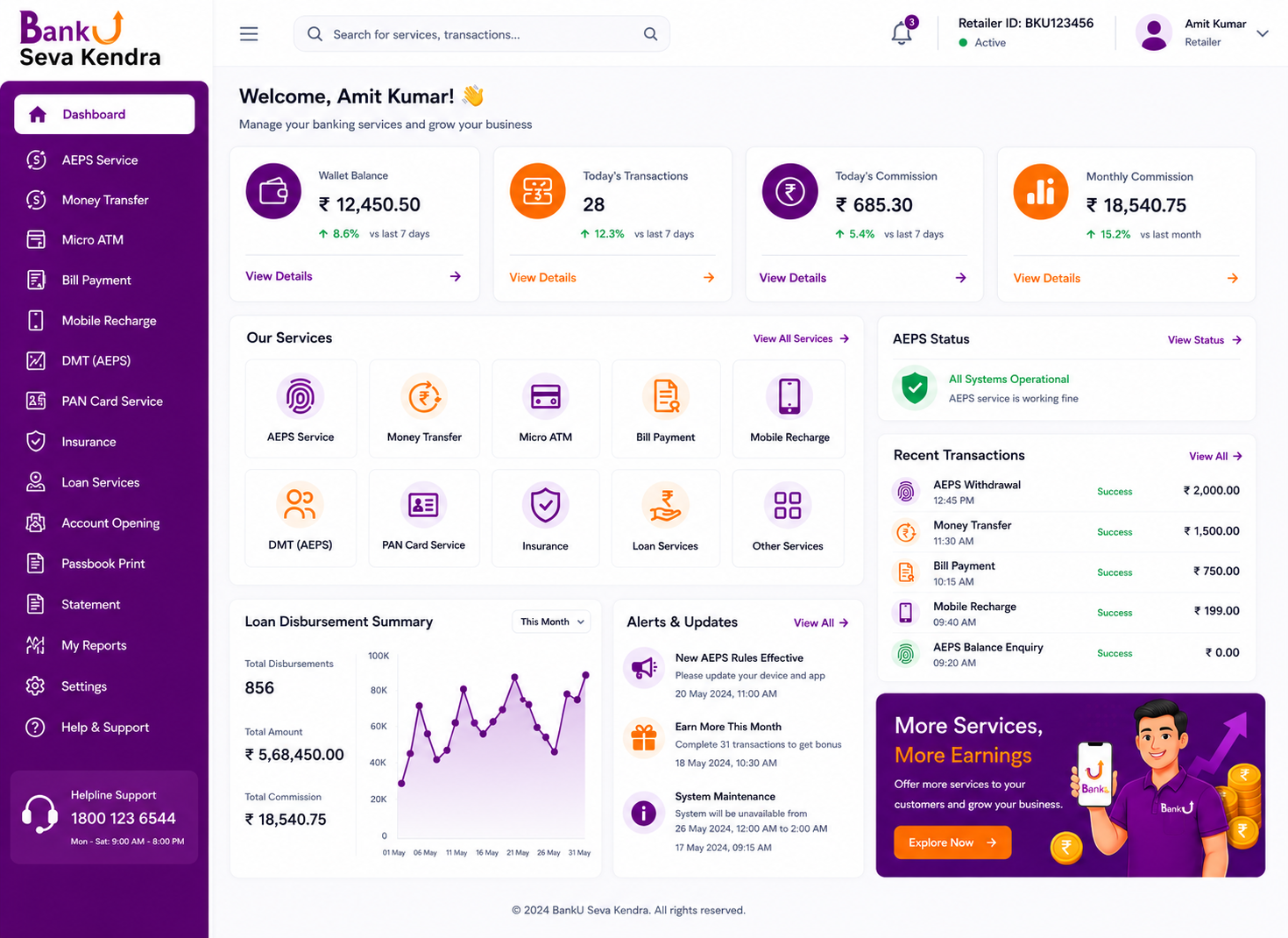 BankU dashboard preview